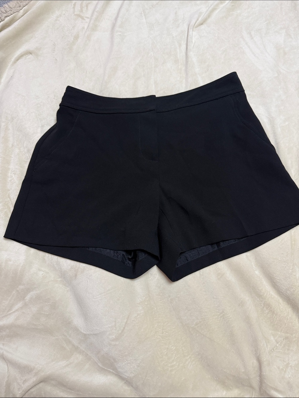 Trina Turk Black High-Waist Tailored Shorts